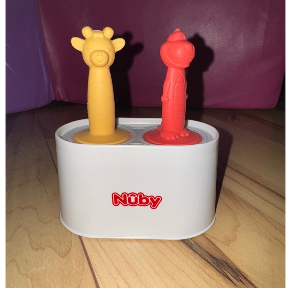 Nuby Popsicle Molds Maker Set Freezer Tray Giraffe Dinosaur Kids Toddler Baby - Picture 1 of 6